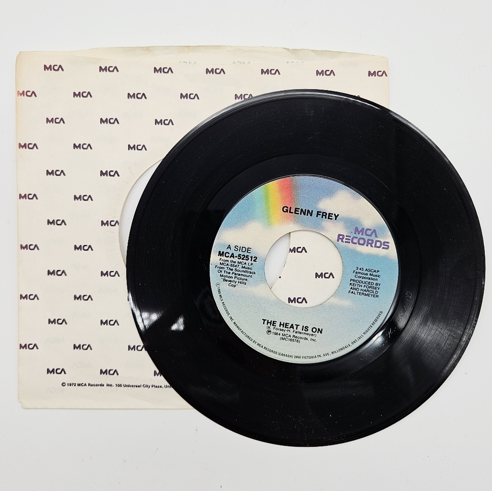 VINTAGE 45 7" VINYL RECORD | Beverly Hills Cop Soundtrack "The Heat.." & "Sho.."